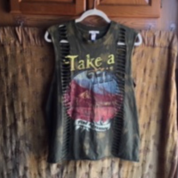 Forever 21 Other - Forever 21 Camo Distressed Tank Top